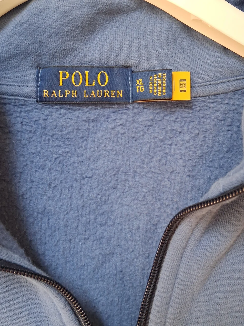 Polo by Ralph Lauren Light Blue Half-Zip Pullover with White Logo XLTG